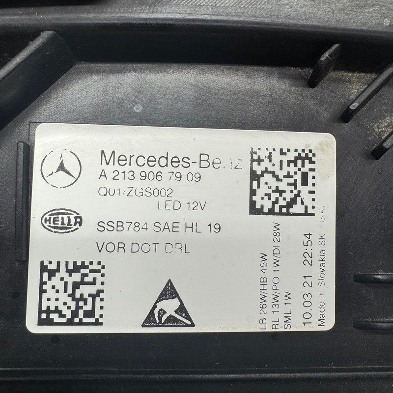 MERCEDES BENZ E300 HEADLIGHT LEFT DRIVER 2021 2022 2023 LED OEM A21390