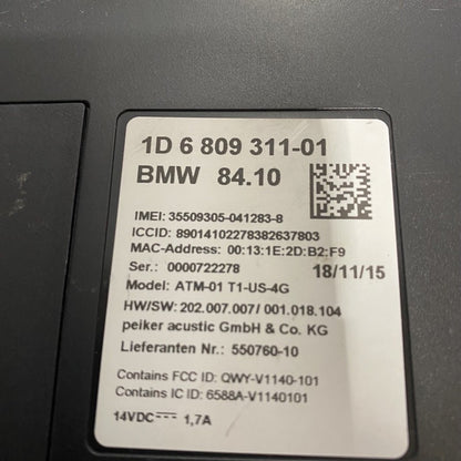 6809311-11 BMW 550 TELEMATIC CONTROL MODULE 650 2011 2012 2013 2014 2015 2016 6809311-11