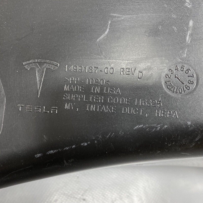 1499137-00-D TESLA MODEL Y HEPA CABIN HVAC AIR INTAKE DUCT 2020 2021 22 2023 OEM 1499137-00-D