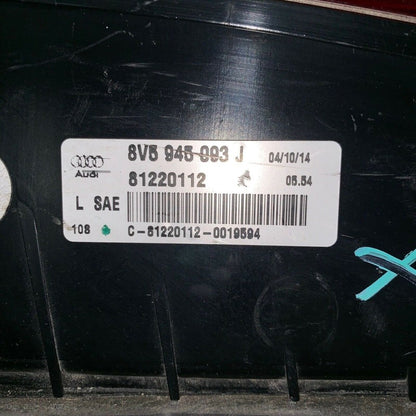 8V5945093J AUDI A3 S3 TAIL LIGHT LEFT INNER DRIVER SIDE 2015 2016 LED OEM