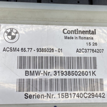 6577-9385026-01 BMW X6 SAFETY CONTROL MODULE 6577-9385026-01 2012 2013 2014 2015 2016 OEM