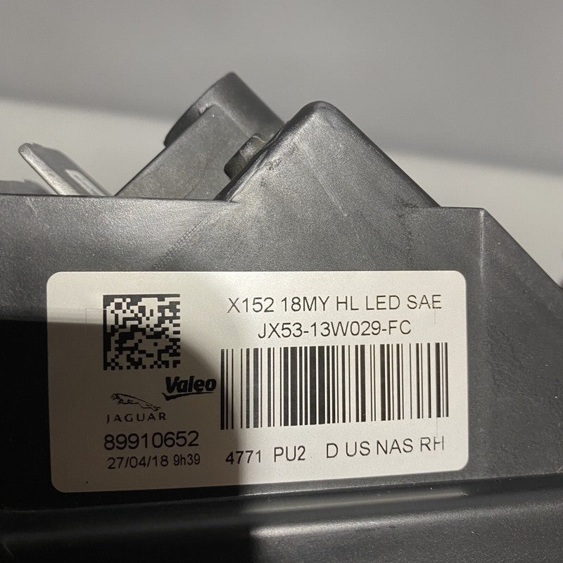 JX53-13W029-FC JAGUAR F-TYPE HEADLIGHT RIGHT PASSENGER FULL LED 2018 2019 2020 OEM
