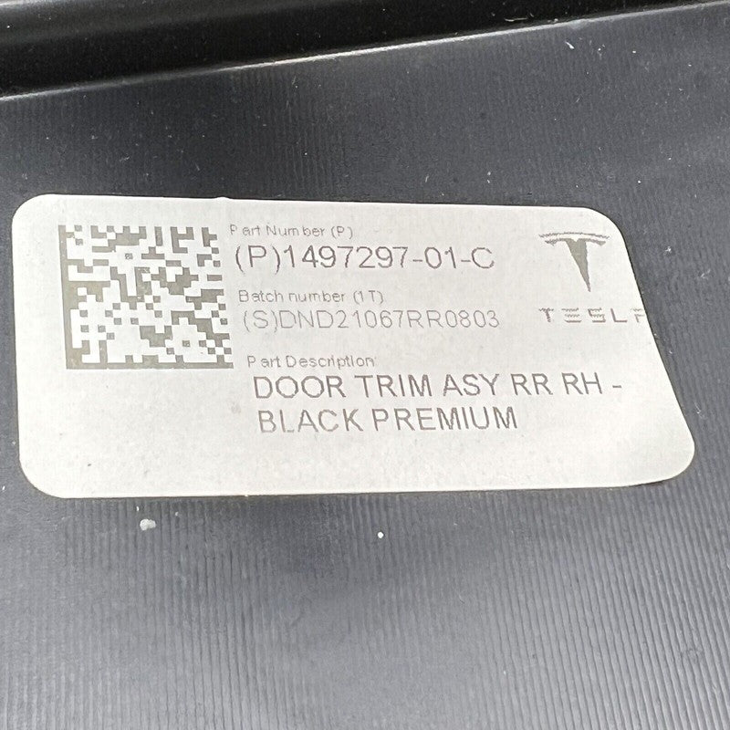 1497297-01-C TESLA MODEL Y DOOR PANEL RIGHT REAR 2020 2021 2022 2023 OEM 1497297-01-C
