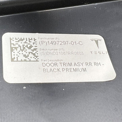 1497297-01-C TESLA MODEL Y DOOR PANEL RIGHT REAR 2020 2021 2022 2023 OEM 1497297-01-C