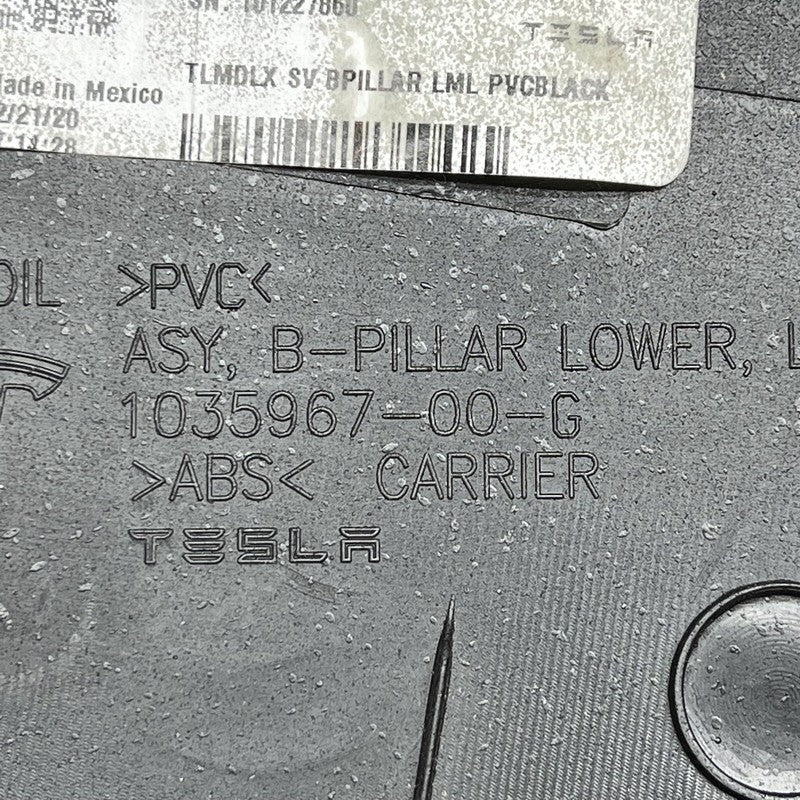 1035967-00-G TESLA MODEL X B-PILLAR LOWER TRIM COVER LEFT 2016 2017 2018 2019 2020 