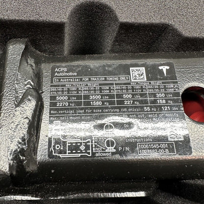 1027582-00-B TESLA MODEL X TOW HOOK TRAILER HITCH 2016 2017 2018 2019 2020 2021 2022 2023