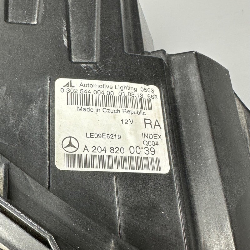 MERCEDES BENZ C250 HEADLIGHT RIGHT PASSENGER 2012 13 2014 HALOGEN A204