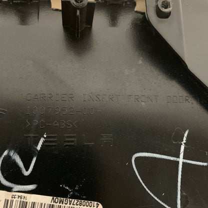 1007952-00 TESLA MODEL S CARRIER INSERT FRONT DOOR TRIM 2012 13 14 2015 TAN OEM 1007952-00