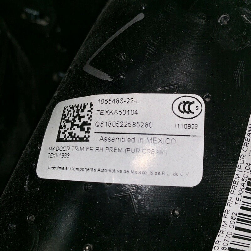 1055483-22-C TESLA MODEL X RIGHT FRONT DOOR PANEL 2016 2017 2018 2019 OEM