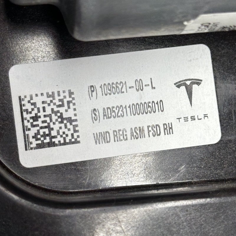 1096621-00-L TESLA MODEL 3 WINDOW REGULATOR RIGHT FRONT 2017 2018 2019 2020 1096621-00-L OEM