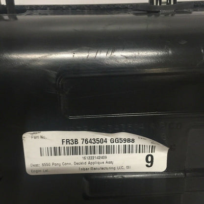 FR3B7643504 FORD MUSTANG TRUNK LID FINISH PANEL WITH CAMERA 2015 2016 2017 CONVERTIBLE OEM