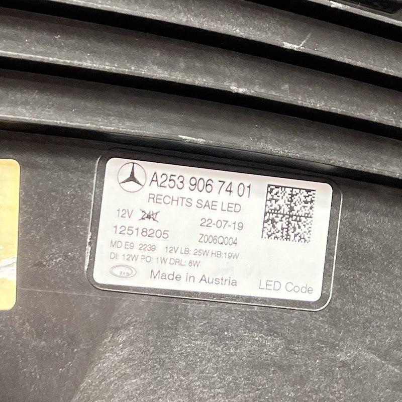 A2539067401 MERCEDES BENZ GLC300 HEADLIGHT RIGHT LED GLC43 2020 2021 2022 OEM A2539067401