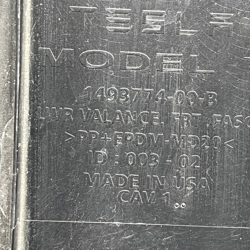 1493774-00-B TESLA MODEL Y FRONT BUMPER LOWER VALANCE 2020 2021 2022 2023 OEM 1493774-00-B