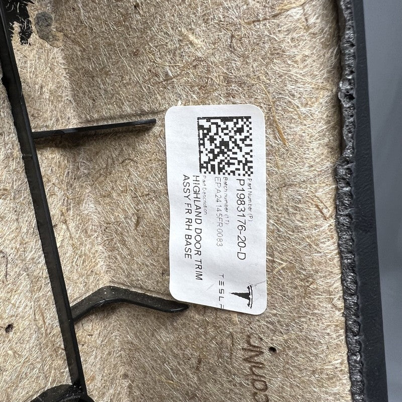 1983176-20-D TESLA MODEL 3 HIGHLAND DOOR PANEL RIGHT FRONT 2024 2025 OEM 1983176-20-D