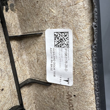 1983176-20-D TESLA MODEL 3 HIGHLAND DOOR PANEL RIGHT FRONT 2024 2025 OEM 1983176-20-D