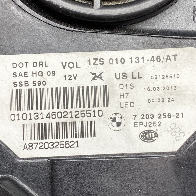 7203256-21 BMW 528 HEADLIGHT RIGHT PASSENGER 7203256-21 2011 2012 2013 XENON OEM DAMAGED