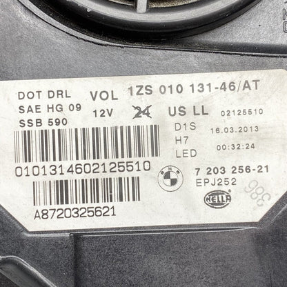 7203256-21 BMW 528 HEADLIGHT RIGHT PASSENGER 7203256-21 2011 2012 2013 XENON OEM DAMAGED