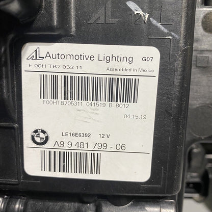 9481799 BMW X7 HEADLIGHT LED LEFT DRIVER SIDE 2019 2020 2021 9481799 DAMAGED
