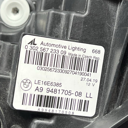 9481705-08 BMW 330 HEADLIGHT LEFT DRIVER 2019 2020 2021 2022 FULL LED OEM 9481705-08