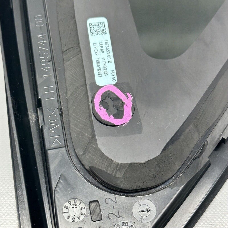 1673553-00-B TESLA MODEL Y QUARTER GLASS LEFT DRIVER 2020 2021 2022 2023 OEM 1673553-00-B