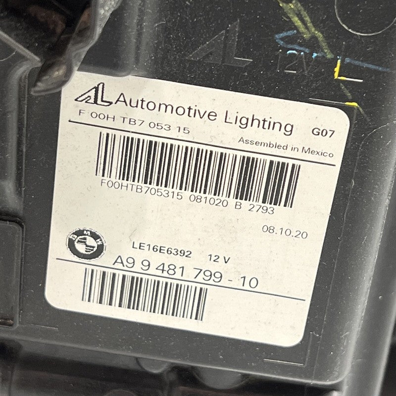 BMW X7 HEADLIGHT LEFT DRIVER LED 2019 2020 2021 2022 OEM 9481799-10