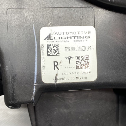 1077392-00-E TESLA MODEL 3 FOG LIGHT RIGHT PASSENGER 2017 2018 2019 2020 3 PIN 1077392-00-E