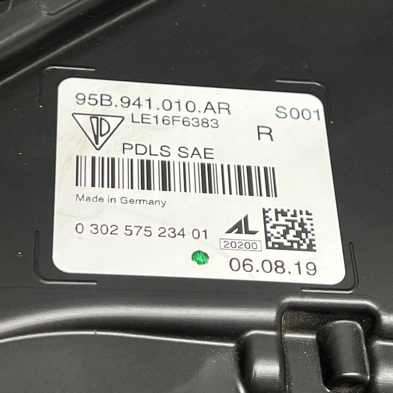 PORSCHE MACAN HEADLIGHT RIGHT PASSENGER 2019 2020 2021 FULL LED OEM 95