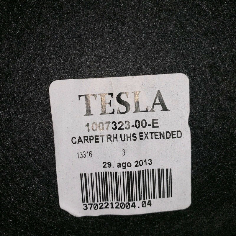 1007323-00-E TESLA MODEL S RIGHT PASSENGER TRUNK CARPET 2012 2013 2014 2015 OEM