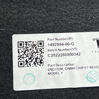 1492994-00-G TESLA MODEL Y REAR CABIN CARPET 2020 2021 2022 2023 OEM 1492994-00-G