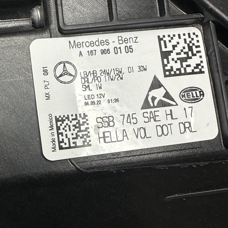 A1679060105 MERCEDES BENZ GLE450 HEADLIGHT LEFT DRIVER GLE350 LED 2020 2021 2022 A1679060105