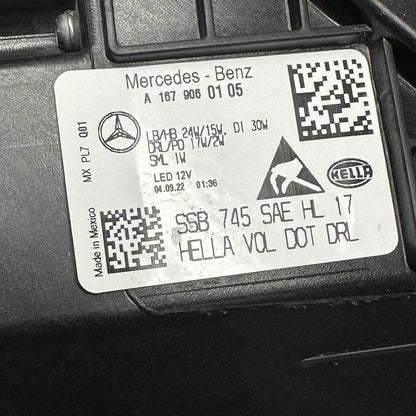 A1679060105 MERCEDES BENZ GLE450 HEADLIGHT LEFT DRIVER GLE350 LED 2020 2021 2022 A1679060105