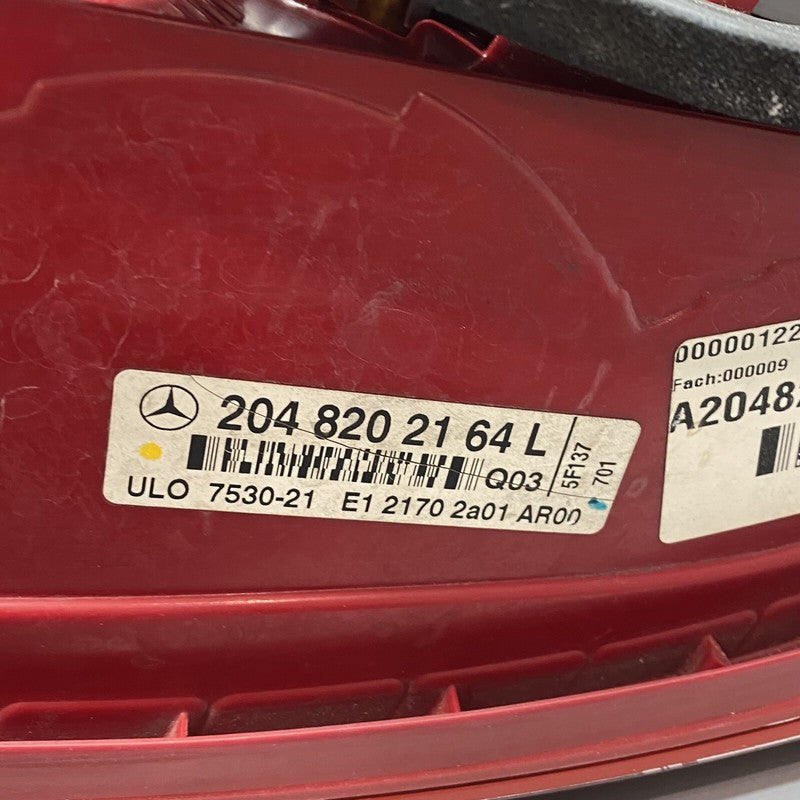 2048202164 MERCEDES BENZ C300 TAIL LIGHT LEFT DRIVER 2048202164 2008 2009 2010 2011 C63  