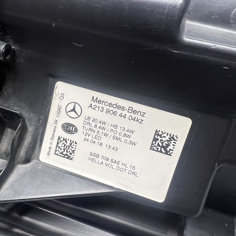 A2139064404 MERCEDES BENZ E300 HEADLIGHT RIGHT PASSENGER 2017 2018 2019 2020 LED A2139064404