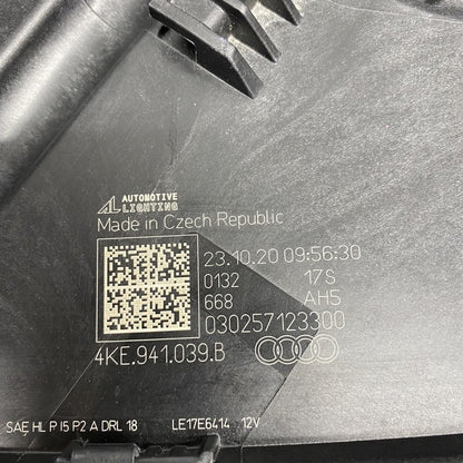 4KE941039B AUDI E-TRON HEADLIGHT LEFT DRIVER 4KE941039B 2019 2020 2021 2022 LED OEM