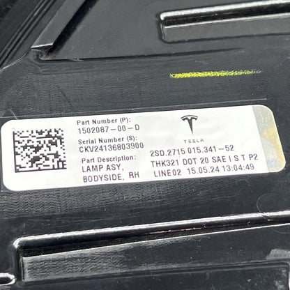 1502087-00-D TESLA MODEL Y TAIL LIGHT RIGHT PASSENGER 2020 2021 2022 2023 LED 4 PIN OEM