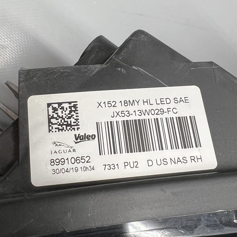 JX53-13W029-FC JAGUAR F-TYPE HEADLIGHT RIGHT PASSENGER LED 2018 2019 2020 OEM JX53-13W029-FC 