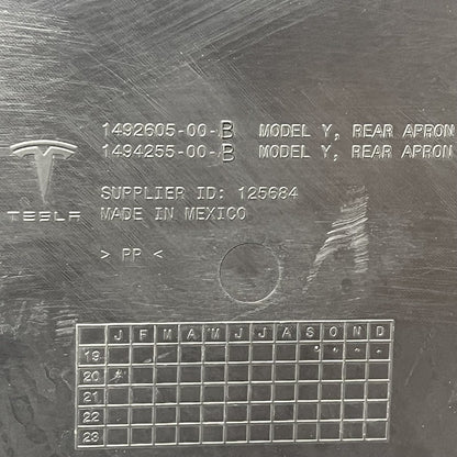 1492605-00-B TESLA MODEL Y APRON COVER REAR 2020 2021 2022 2023 OEM 1492605-00-B
