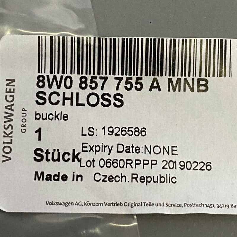 8W0857755A AUDI A4 ALLROAD SEAT BELT BUCKLE FRONT COUPE CONVERTIBLE 2017 2018 2019 OEM