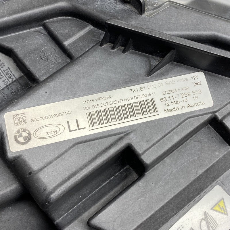 63117259553 BMW 328 HEADLIGHT LEFT DRIVER 63117259553 2012 2013 2014 2015 OEM 335 XENON