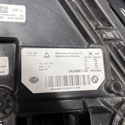 5A388E7-03 BMW M5 HEADLIGHT LEFT DRIVER 2021 2022 2023 ADAPTIVE LED 5A388E7