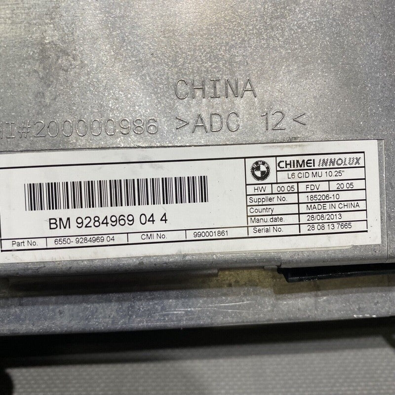 65509284969 BMW 750 CENTRAL INFORMATION DISPLAY UNIT 740 F01 65509284969 2013 2014 2015 OEM