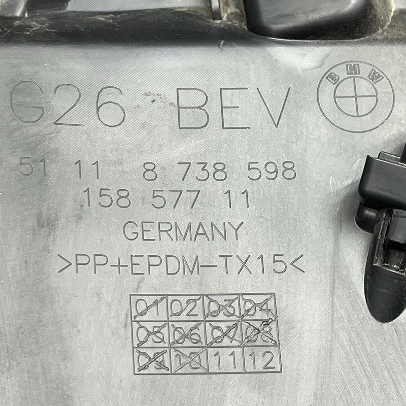 8738598 BMW I4 SUPPORT COVER INNER BUMPER LEFT 2020 2021 2022 2023 2024 OEM 8738598