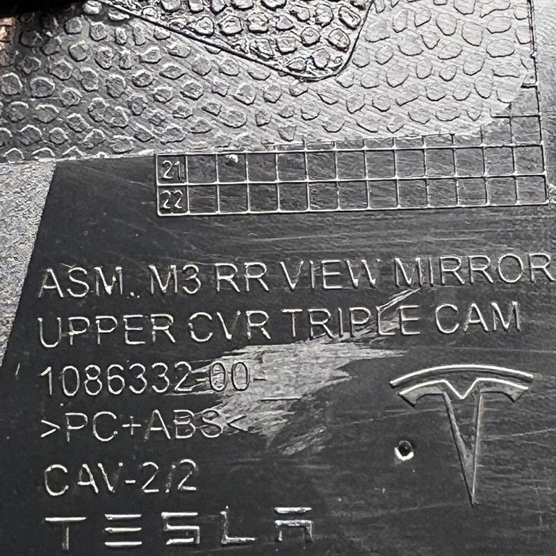 TESLA MODEL 3 INTERIOR REAR VIEW MIRROR COVER 2017 18 19 20 21 22 2023
