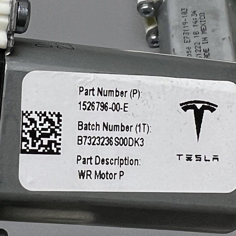 1526796-00-E TESLA MODEL Y WINDOW REGULATOR MOTOR RIGHT FRONT 2020 2021 22 2023 1526796-00-F