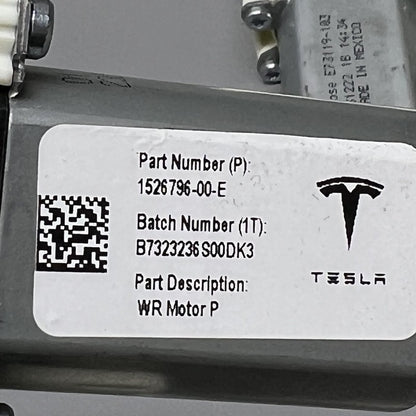 1526796-00-E TESLA MODEL Y WINDOW REGULATOR MOTOR RIGHT FRONT 2020 2021 22 2023 1526796-00-F