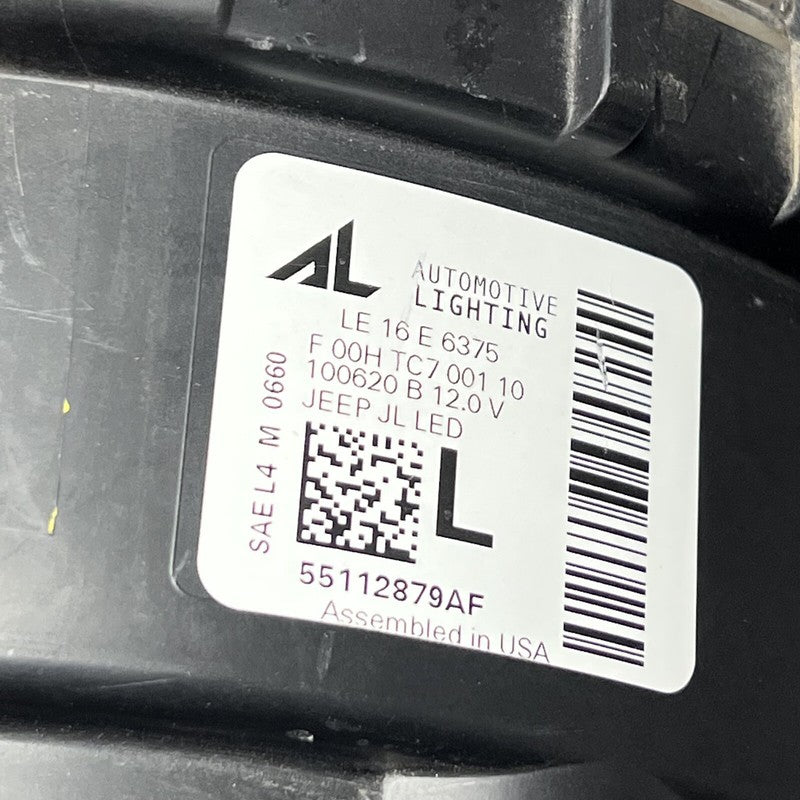 55112879AF JEEP WRANGLER HEADLIGHT LEFRT DRIVER 2018 2019 2020 2021 2022 OEM 55112879AF
