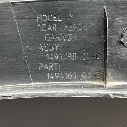 1494187-00-C TESLA MODEL Y WHEEL FLARE MOLDING RIGHT REAR 2020 21 22 2023 OEM 1494187-00-C