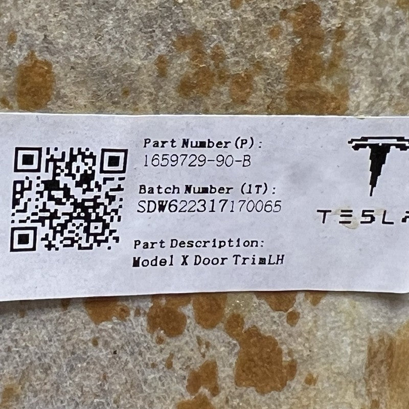 1659729-90-B TESLA MODEL X FALCON DOOR LOWER TRIM LEFT REAR 2016 2017 2018 2019 2020 OEM