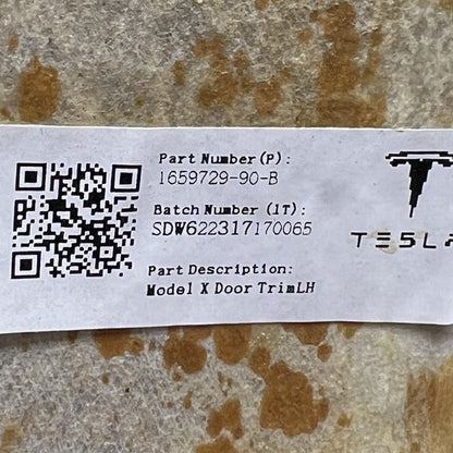 1659729-90-B TESLA MODEL X FALCON DOOR LOWER TRIM LEFT REAR 2016 2017 2018 2019 2020 OEM