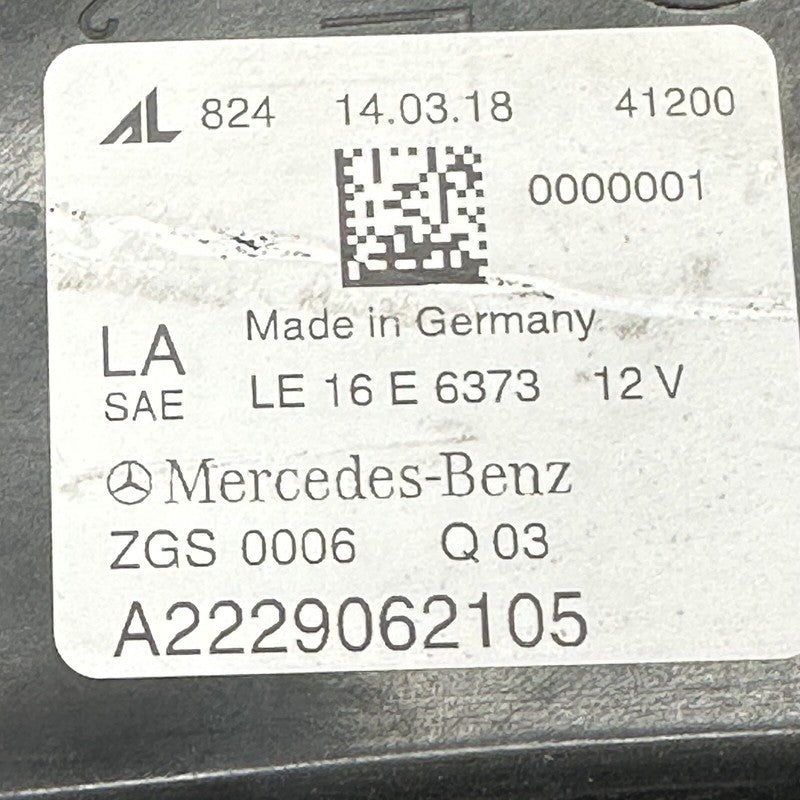 A2229062105 MERCEDES BENZ S560 HEADLIGHT LEFT DRIVER S63 LED 2018 2019 2020 OEM A2229062105